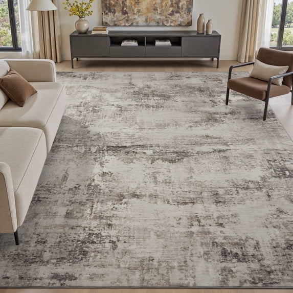 VUNATE 6'x9' Area Rugs for Living Room Washable Rugs Modern Abstract Distressed Indoor Rug Carpet Soft Fluffy Area Rugs for Bedroom Dining Room Office Kitchen Foldable Nonslip Rug Taupe