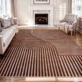 thumbnail image 1 of VUNATE 8'x10' Area Rugs for Living Room Jacquard Textured Modern Rugs Soft Geometric Rug for Bedroom Mid Century Washable Rug Non-Slip Bohemian Carpet Perfect for Dining Room Office Brown, 1 of 7