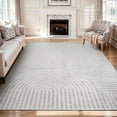 thumbnail image 1 of VUNATE 8'x10' Area Rugs for Living Room Jacquard Textured Modern Rugs Soft Geometric Rug for Bedroom Mid Century Washable Rug Non-Slip Bohemian Carpet Perfect for Dining Room Office Gray, 1 of 7