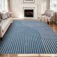 thumbnail image 1 of VUNATE 8'x10'Area Rugs for Living Room Jacquard Textured Modern Rugs Soft Geometric Rug for Bedroom Mid Century Washable Rug Non-Slip Bohemian Carpet Perfect for Dining Room Office Blue, 1 of 7