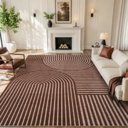 VUNATE 10'x12' Area Rugs for Living Room Jacquard Textured Modern Rugs Soft Geometric Rug for Bedroom Mid Century Washable Rug Non-Slip Bohemian Carpet Perfect 