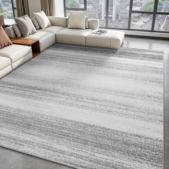 VUNATE 8'x10' Area Rugs for Living Room Washable Rugs Modern Abstract Area Rug Soft Contemporary Neutral Carpet Indoor Rug for Bedroom Dining Room Office Foldable Nonslip Rug Gray