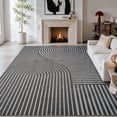 thumbnail image 1 of VUNATE 9'x12' Area Rugs for Living Room Jacquard Textured Modern Rugs Soft Geometric Rug for Bedroom Mid Century Washable Rug Non-Slip Bohemian Carpet Perfect for Dining Room Office, 1 of 6