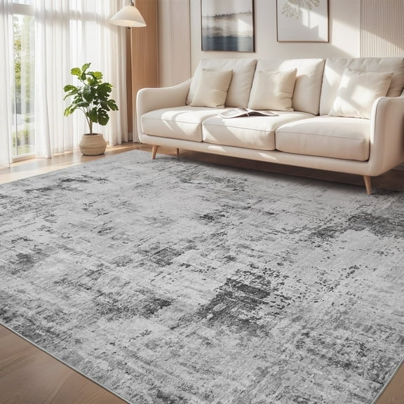VUNATE 8'x10'Rugs for Living Room Washable Rugs Modern Abstract Area Rug Neutral Indoor Carpet Soft Rugs for Bedroom Office Dining Room Kitchen Laundry Room Accent Rug Modern Home Decor Gray