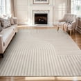 thumbnail image 1 of VUNATE 9'x12' Area Rugs for Living Room Jacquard Textured Modern Rugs Soft Geometric Rug for Bedroom Mid Century Washable Rug Non-Slip Bohemian Carpet Perfect for Dining Room Office Beige, 1 of 7