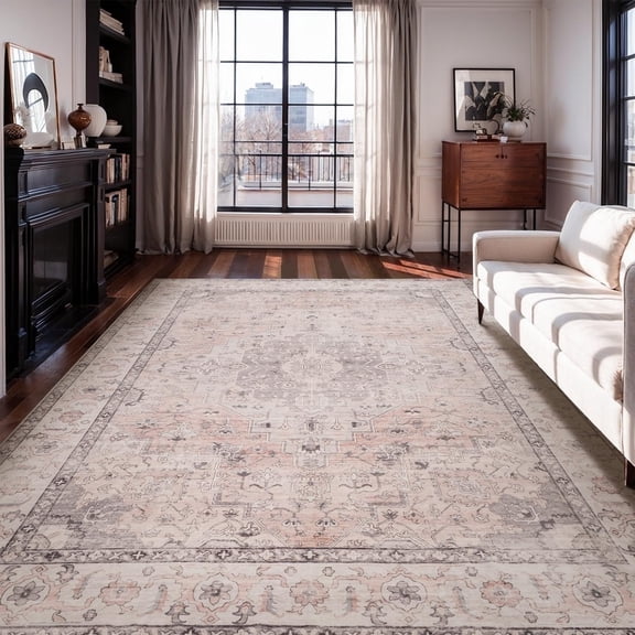 VUNATE 9'x12' Area Rugs for Living Room Modern Area Rugs Machine Washable Rugs Pink