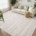 thumbnail image 1 of VUNATE Area Rug 2x3 Washable Small Entryway Rug Kitchen Sink Mat Boho Non-Slip Soft Floor Indoor Carpet for Front Door Kitchen Bathroom Laundry Pink and Cream, 1 of 5