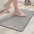 thumbnail image 1 of VUNATE Bathroom Rugs Non Slip Bath Mat Super Absorbent Quick Dry Thin Soft Durable Bath Mats for Bathroom Floor with Rubber Backing Machine Washable Bathtub Fit Under Door 16"x24" Gray, 1 of 8