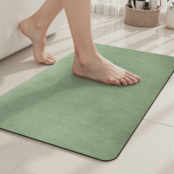 VUNATE Bathroom Rugs Non Slip Bath Mat Super Absorbent Quick Dry Thin Soft Durable Bath Mats for Bathroom Floor with Rubber Backing Machine Washable Bathtub Fit Under Door 16"x24" Sage