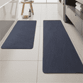 thumbnail image 1 of VUNATE Bathroom Rugs Non Slip Bath Mat Super Absorbent Quick Dry Thin Soft Durable Bath Mats for Bathroom Floor with Rubber Backing Machine Washable Bathtub Fit Under Door 17"x43" Navy, 1 of 8