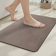 thumbnail image 1 of VUNATE Bathroom Rugs Non Slip Bath Mat Super Absorbent Quick Dry Thin Soft Durable Bath Mats for Bathroom Floor with Rubber Backing Machine Washable Bathtub Fit Under Door 17"x30" Brown, 1 of 8