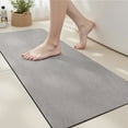 thumbnail image 1 of VUNATE Bathroom Rugs Non Slip Bath Mat Super Absorbent Quick Dry Thin Soft Durable Bath Rugs for Bathroom Floor with Rubber Backing Machine Washable Fit Under Door 17"x43" Gray, 1 of 7