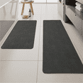 thumbnail image 1 of VUNATE Bathroom Rugs Non Slip Bath Mat Super Absorbent Quick Dry Thin Soft Durable Bath Mats for Bathroom Floor with Rubber Backing Machine Washable Bathtub Fit Under Door 16"x24"+17"x43" Dark Gray, 1 of 7