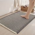 thumbnail image 1 of VUNATE Waffle Bathroom Rugs Ultra-Soft Non-Slip Bath Mat Super Absorbent Quick Dry Bath Rugs for Bathroom Floor Machine Washable Bathroom Mats with Tassels Boho Bathroom Decor 18"x30" Grey and Beige, 1 of 6
