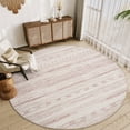 thumbnail image 1 of VUNATE 5'x5' Round Rugs for Living Room Washable Rugs Boho Moroccan Area Rug Soft Neutral Geometric Bohemian Carpet Distressed Indoor Rug for Bedroom Dining Room Office Foldable Nonslip Rug Pink, 1 of 5