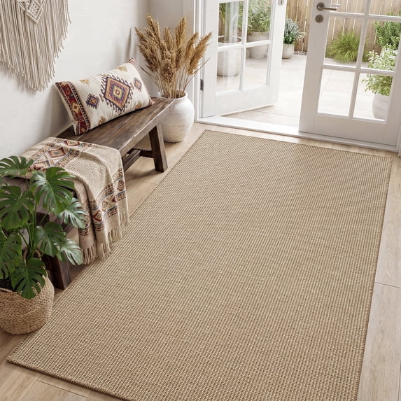 VUNATE Jute Door Mats for Inside Non Slip Front Door Mat 35"x59" Boho Welcome Mat for Inside Low Profile Dirt Trapper Farmhouse Entryway Rug Kitchen Laundry Indoor Floor Mat Natural Jute