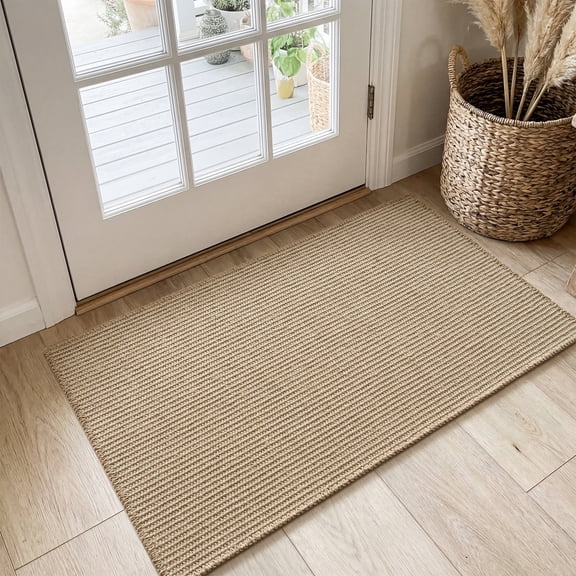 VUNATE Jute Door Mats for Inside Non Slip Front Door Mat 24"x35" Boho Welcome Mat for Inside Low Profile Dirt Trapper Farmhouse Entryway Rug Kitchen Laundry Indoor Floor Mat Natural Jute