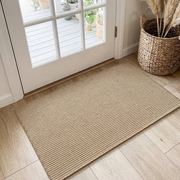 VUNATE Jute Door Mats for Inside Non Slip Front Door Mat 17"x30" Boho Welcome Mat for Inside Low Profile Dirt Trapper Farmhouse Entryway Rug Kitchen Laundry Indoor Floor Mat Natural Jute