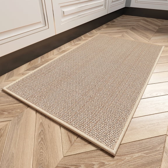 VUNATE Kitchen Mat Washable Kitchen Rugs and Mats Non Skid Absorbent Mat for Kitchen Front of Sink Kitchen Floor Mats 16"x24" Beige Kitchen Mats or Rugs