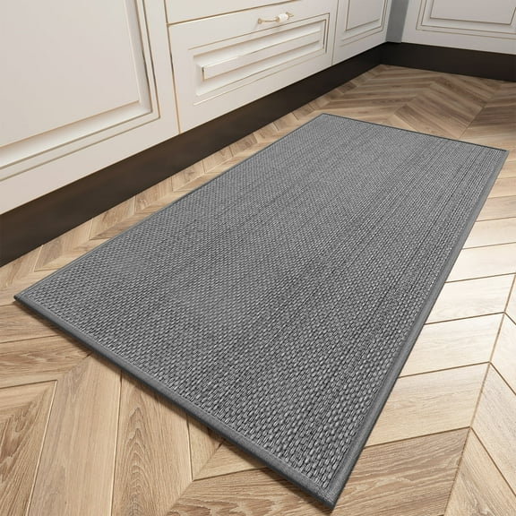 VUNATE Kitchen Mat Washable Kitchen Rugs and Mats Non Skid Absorbent Runner Rugs for Kitchen Front of Sink Kitchen Floor Mats 16"x47" Dark Gray Kitchen Mats or Rugs
