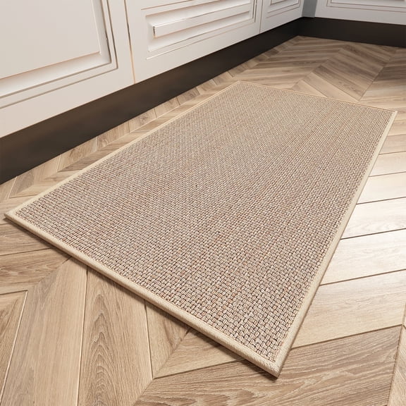 VUNATE Kitchen Mat Washable Kitchen Rugs and Mats Non Skid Absorbent Runner Rugs for Kitchen Front of Sink Kitchen Floor Mats 20"x32" 2 Pieces Beige Kitchen Mats or Rugs
