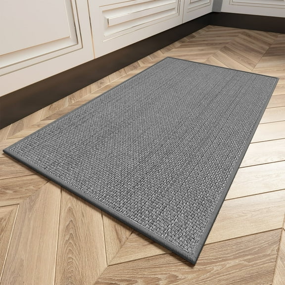 VUNATE Kitchen Mat Washable Kitchen Rugs and Mats Non Skid Absorbent Runner Rugs for Kitchen Front of Sink Kitchen Floor Mats 20"x32" Dark Gray Kitchen Mats or Rugs