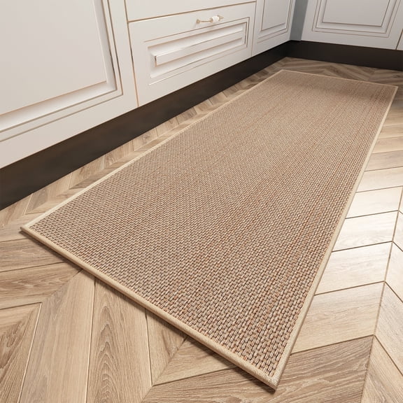 VUNATE Kitchen Mat Washable Kitchen Rugs and Mats Non Skid Absorbent Runner Rugs for Kitchen Front of Sink Kitchen Floor Mats 20"x70" Beige Kitchen Mats or Rugs