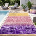 thumbnail image 1 of VUNATE Outdoor Rug 8'x10' Patio Rug Waterproof Woven Plastic Outdoor Mat for Picnic RV Porch Camping Reversible Outside Rug Yellow and Purple, 1 of 8