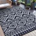 thumbnail image 1 of VUNATE Outdoor Rug Carpet 5'x8' Waterproof Reversible Patio Rug Portable Boho Indoor Outdoor Rug Plastic Straw Rug for Beach RV Camping Garden Picnic Deck Backyard Modern Porch Decor Blue and White, 1 of 7