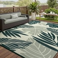 thumbnail image 1 of VUNATE Outdoor Rug Carpet 5'x8' Waterproof Reversible Patio Rug Portable Indoor Outdoor Rug Plastic Straw Rug for Beach RV Camping Garden Picnic Deck Backyard Tropical Porch Decor Yellow and Green, 1 of 6