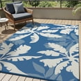 thumbnail image 1 of VUNATE Outdoor Rug Carpet 5'x8' Waterproof Reversible Patio Rug Portable Indoor Outdoor Rug Plastic Straw Rug for Beach RV Camping Garden Picnic Deck Backyard Tropical Porch Decor Blue, 1 of 8
