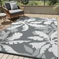 thumbnail image 1 of VUNATE Outdoor Rug Carpet 6'x9' Waterproof Reversible Patio Rug Portable Indoor Outdoor Rug Plastic Straw Rug for Beach RV Camping Garden Picnic Deck Backyard Tropical Porch Decor Gray, 1 of 8