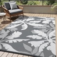thumbnail image 1 of VUNATE Outdoor Rug Carpet 8'x10' Waterproof Reversible Patio Rug Portable Indoor Outdoor Rug Plastic Straw Rug for Beach RV Camping Garden Picnic Deck Backyard Tropical Porch Decor Gray, 1 of 8
