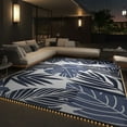thumbnail image 1 of VUNATE Outdoor Rug with LED Strip Lights 8'x10' Waterproof Reversible Patio Rug Plastic Straw Lightweight Indoor Outdoor Rug for RV Camping Deck Balcony Boho Decor Beige and Blue, 1 of 5