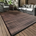thumbnail image 1 of VUNATE Outdoor Rug Carpet 8'x10' Waterproof Reversible Patio Rug Portable Modern Abstract Indoor Outdoor Rug Plastic Straw Rug for RV Camping Garden Picnic Deck Backyard Porch Decor Black and Brown, 1 of 6