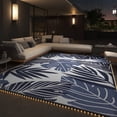 thumbnail image 1 of VUNATE Outdoor Rug with LED Strip Lights 9'x12' Waterproof Reversible Patio Rug Plastic Straw Lightweight Indoor Outdoor Rug for RV Camping Deck Balcony Tropical Porch Decor Beige and Blue, 1 of 6