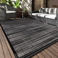 thumbnail image 1 of VUNATE Outdoor Rug Carpet 9'x12' Waterproof Reversible Patio Rug Portable Modern Abstract Indoor Outdoor Rug Plastic Straw Rug for RV Camping Garden Picnic Deck Backyard Porch Decor Black and Gray, 1 of 7