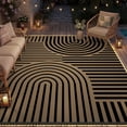 thumbnail image 1 of VUNATE Outdoor Rug with LED Strip Lights 8'x10' Waterproof Reversible Patio Rug Plastic Straw Lightweight Indoor Outdoor Rug for RV Camping Deck Balcony Boho Porch Decor Black and Brown, 1 of 8