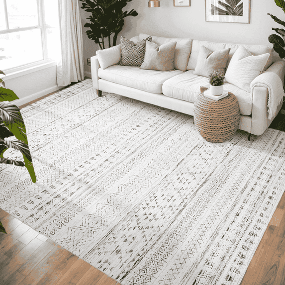 VUNATE Rugs for Living Room 5x7 Washable Area Rug Soft Non-Slip Bedroom Dining Room Floor Accent Rug Boho Carpet Indoor Rug Black
