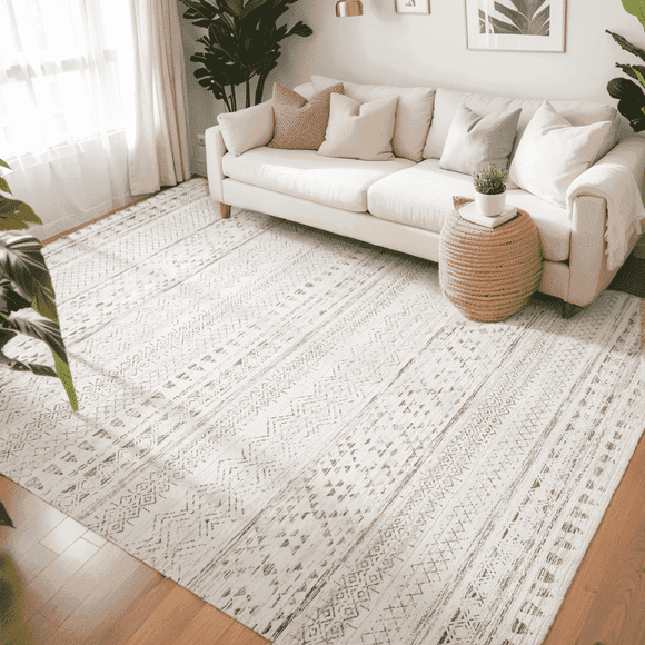 VUNATE Rugs for Living Room 5x7 Washable Area Rug Soft Non-Slip Bedroom Dining Room Floor Accent Rug Boho Carpet Indoor Rug Brown