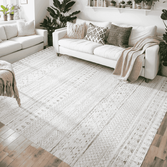 VUNATE Rugs for Living Room 6x9 Washable Area Rug Soft Non-Slip Bedroom Dining Room Floor Accent Rug Boho Carpet Indoor Rug Gray