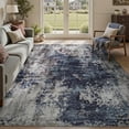 thumbnail image 1 of VUNATE 6'x9' Area Rugs for Living Room Washable Rugs Modern Abstract Distressed Indoor Rug Carpet Soft Fluffy Large Area Rugs for Bedroom Dining Room Office Foldable Nonslip Rug Blue, 1 of 7
