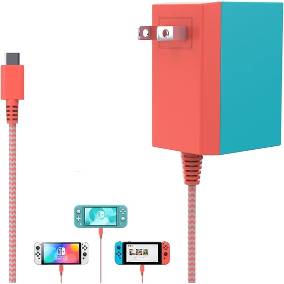 Nintendo Switch Charger 39W Switch Lite Charger for Nintendo, AC Adapter Power Supply Switch Lite/OLED USB C Fast Charger