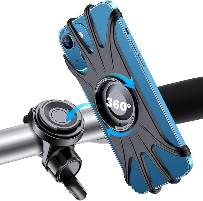 VUP Bike Phone Mount Detachable Universal Bicycle Phone Holder with 360 Rotatable Silicone Mount for iPhone 15 14 13 Pro Max Pro mini 12 11 Xs Max Xr X 7 8 Plus and 4.0 6.7 Cellphones Walmart