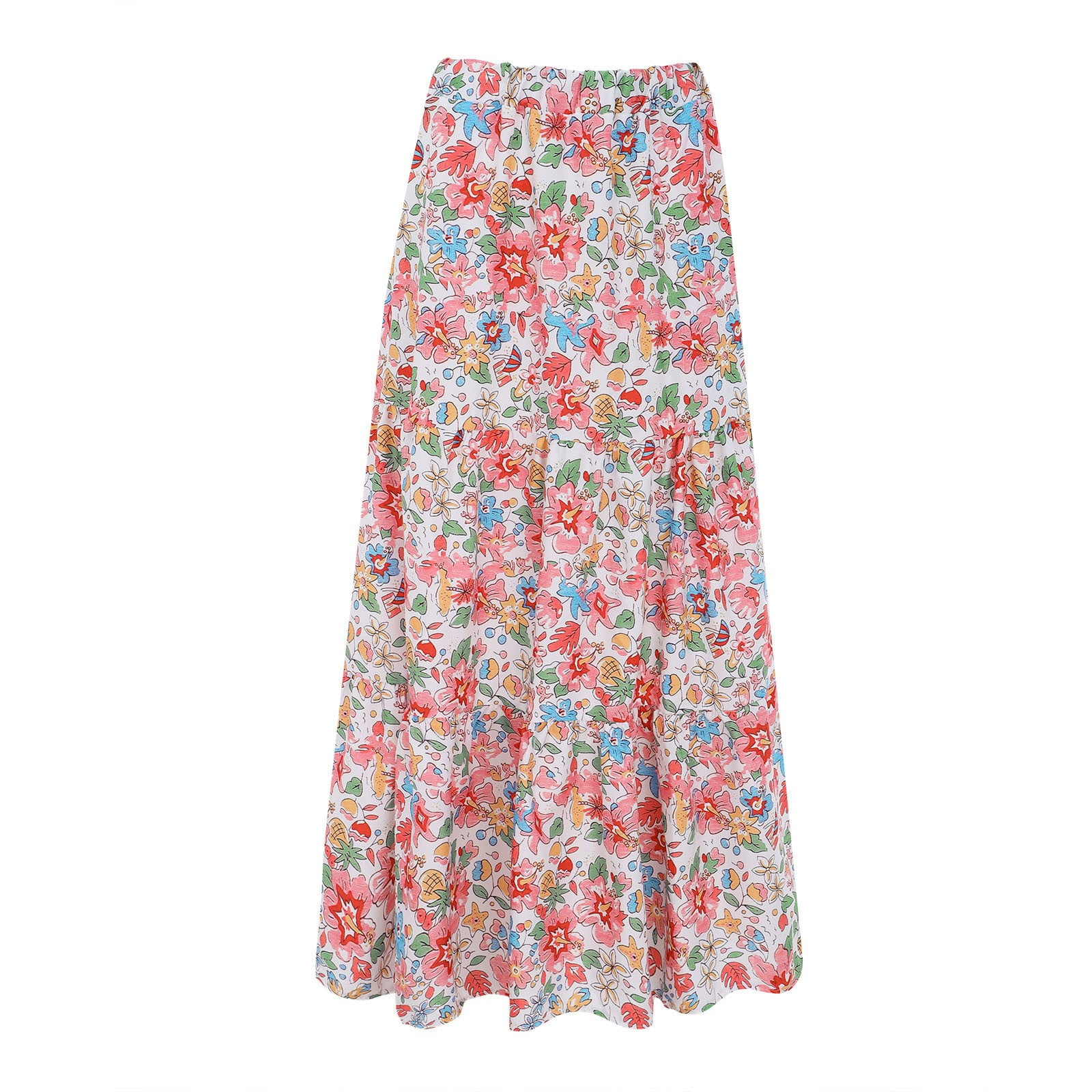 VUPSGEZ Simple Foldover Stretch Flared Knee Length Skirt
