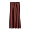 thumbnail image 1 of VUPSGEZ Knit Maxi Skirt Women'S Long Skirt High Waisted Drawstring Solid Color Skirt Women'S Cotton Eyelet Midi Skirt(Coffee,XL), 1 of 8