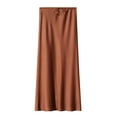 thumbnail image 1 of VUPSGEZ Midi Pleated Skirts Polka Dot Swing High Waist Maxi Skirts Women'S Long Skirt High Waisted Drawstring Solid Color Skirt Women'S Cotton Eyelet Midi Skirt(Brown,M), 1 of 8