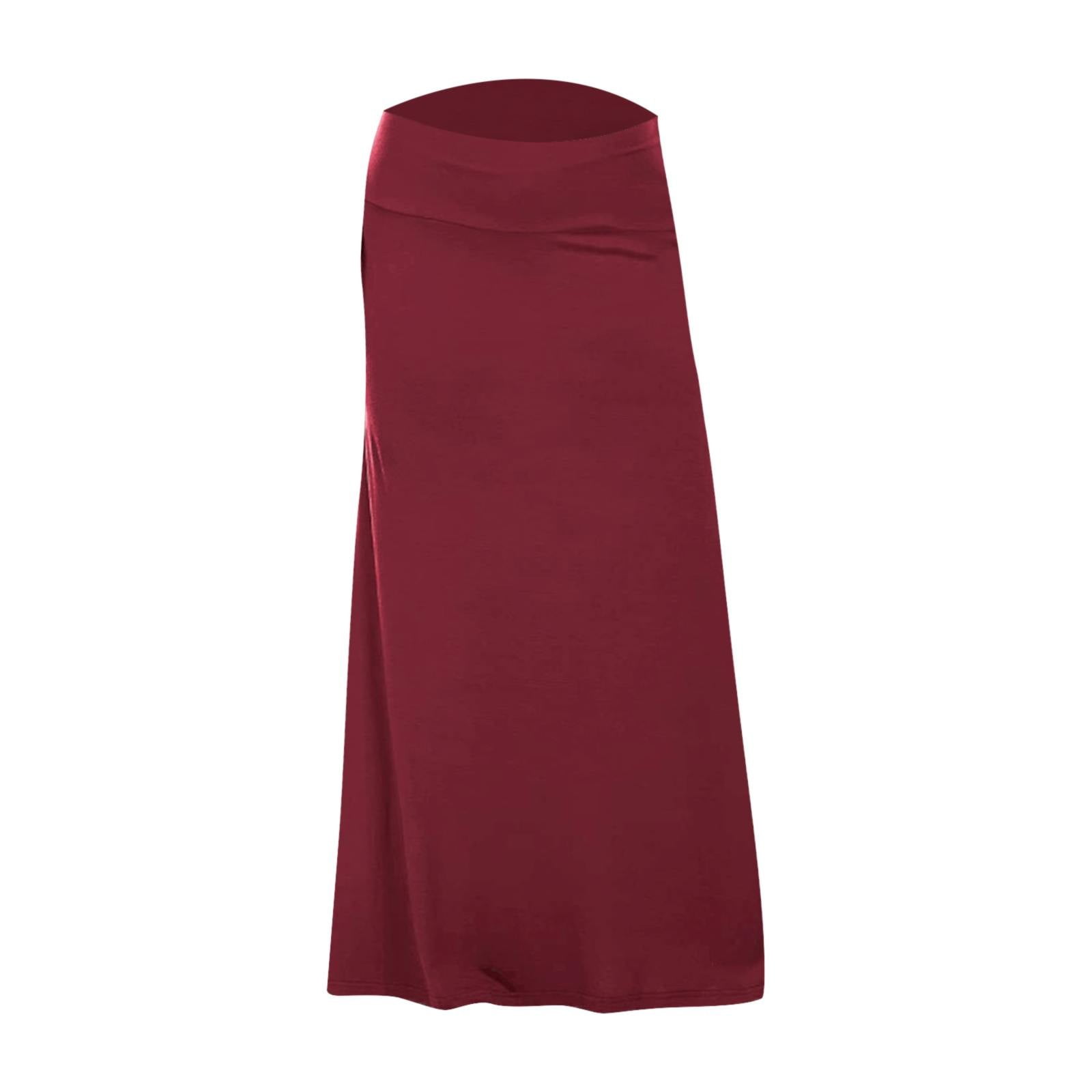 ★ODOR★ Letto raw skirts P0000GEZ VUPSGEZ Knit Maxi Skirt Ladies Solid Color Low Waist Elastic