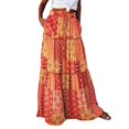 thumbnail image 1 of VUPSGEZ Simple Foldover Stretch Flared Knee Length Skirt Women'S Boho Skirt European And American Loose Casual High Waisted Skirt Juniors’ Knit Maxi Skirt(Orange,XXL), 1 of 7