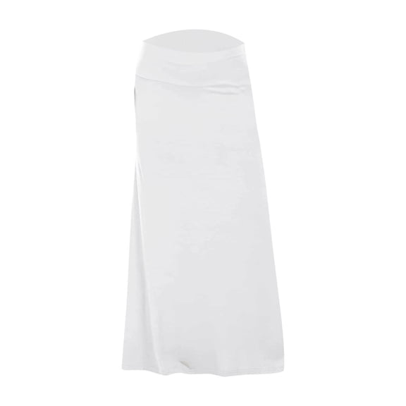 VUPSGEZ Skater Skirt Features Elastic Waist Band Ladies Solid Color Low Waist Elastic Waist Casual Package Hip A Line Long Skirt Women'S Cotton Eyelet Midi Skirt(White,S)